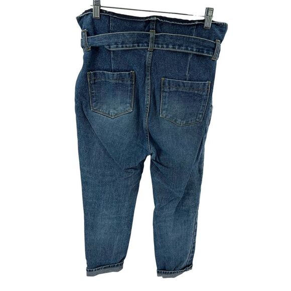 Initial J jeans paper bag waist high rise tapered leg medium 8 10 - Picture 4 of 12